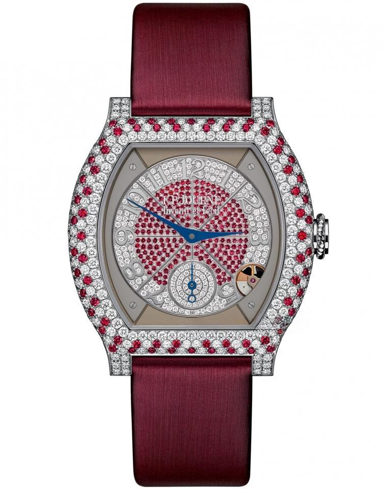 F.P.JOURNE élégante 40 mm platinum with diamonds and precious stones ELEGANTE