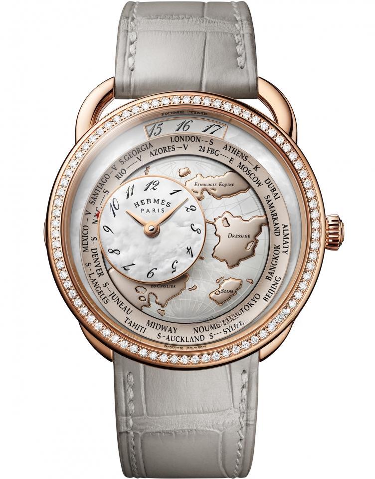HERMES （Arceau Le temps voyageur Or rose et diamants） ARCEAU